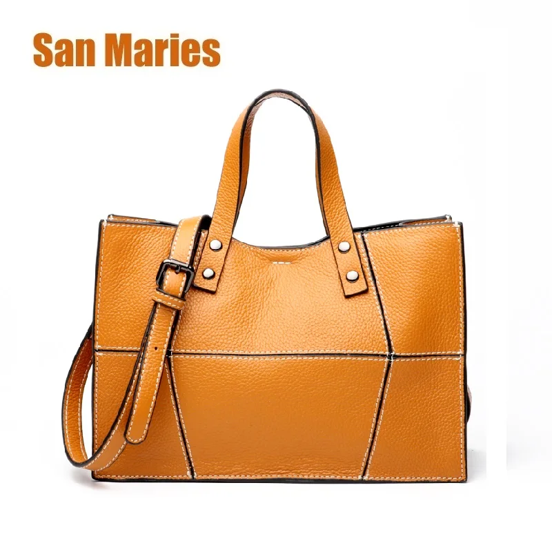 

San Maries Women Bag Cow Leather Handbags Ladies Crossbody Bags Trendy Luxury Tote Female Shoulder Messenger Bag Bolsas Feminina