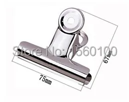 

6pcs/lot 75mm round top Grip Clips Bulldog clip Office supply metal bill clip stainless steel paper clip