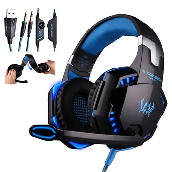 

G2000 Gaming Headsets Big Headphones with Light Mic Stereo Earphones Deep Bass for PC Computer Gamer Laptop PS4 New X-BOX