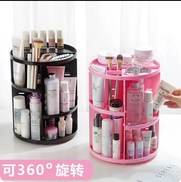 

Desktop Rotating Cosmetics Accept Frame Plastic Accept Box Racks Dresser Skin Care Products Arrangement Frame Brand New Material