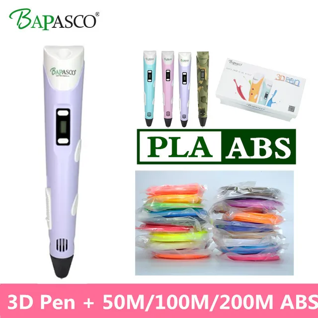 Best Offers BAPASCO 3D pen LED Screen 3D drawing Pen+200M 1.75mm consumable With ABS/PLA 3D Printing Pen Children's toys birthday present Best Offers BAPASCO 3D pen LED Screen 3D drawing Pen+200M 1.75mm consumable With ABS/PLA 3D Printing Pen Children's toys birthday present