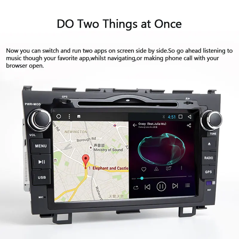 Perfect Josmile 2 Din Android 8.1 Car DVD Player For Honda CRV CR-V 2006 20072008 2009 2010 2012 GPS Navigation System Radio Multimedia 3