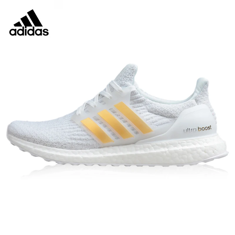 

Adidas Ultra BOOST 3.0 Men's Running Shoes, White & Gold, Shock Absorption Wear Resistant Breathable Lightweight BA7680