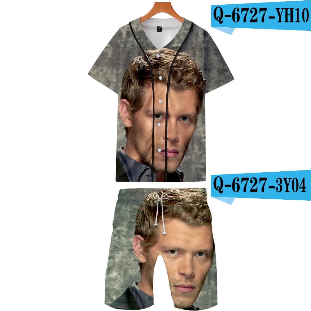 Коллекция года, НОВАЯ тонкая модная футболка с 3D принтом niklaus mikaelson+ Пляжные штаны в стиле хип-хоп тонкий летний костюм из двух предметов - Цвет: style3