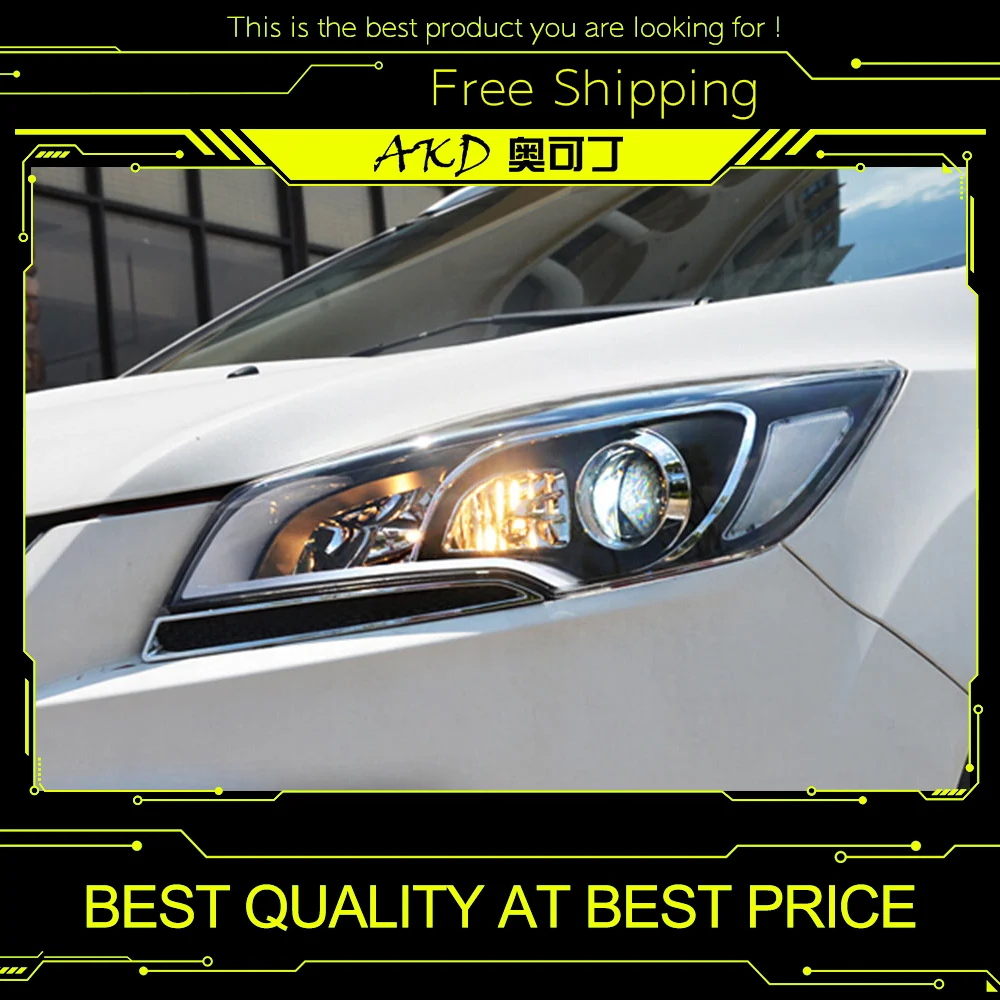 AKD Car Styling for Ford Escape Headlights 2014 Kuga Cob Design LED