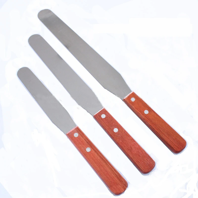 Baker Icing Spatulas, Cake Decorating Baking Spatulas, Stainless Steel Blade with Wooden Handle