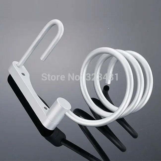 New Design Aluminum Bathroom Accessories Storage Shelf Holder Hair Dryer Hook Plug No Fade Wall Mounted