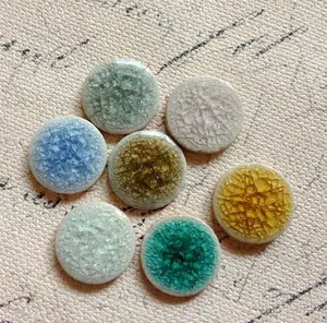 20 мм 30 шт микс 6-7 цветов плоская основа Хрустальная глазурь Китай керамические фарфоровые бусины фурнитура для ювелирных изделий Аксессуары - изображение