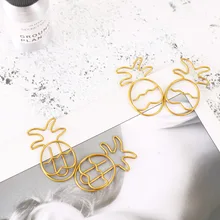 8 шт./компл. дизайн ананаса зажим для бумаг золотой цвет для офиса школы органайзер для бумаг канцелярские принадлежности декоративные металлические зажимы