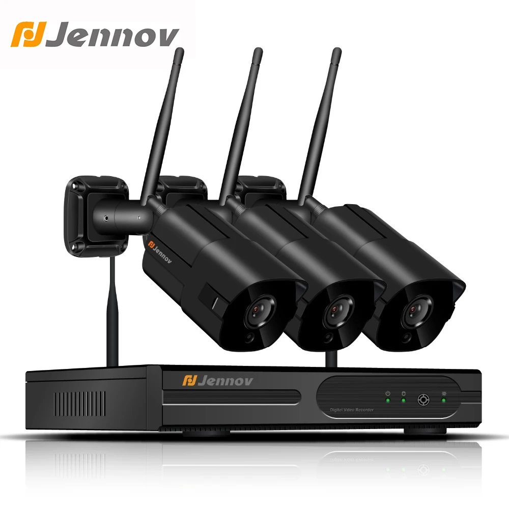 

Jennov 1080P 2MP HDMI 4CH Outdoor IP Camera Wifi Video Surveillance Set Security Camera System Wireless NVR CCTV Set P2P Bullet