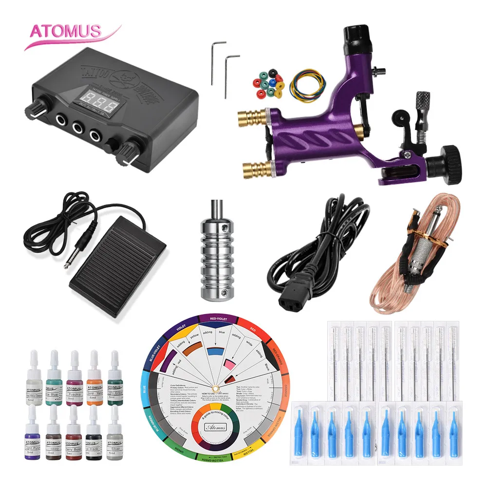 

Rotary Tattoo Machine Kits Equipamento Tatto Pedal Tattooo Tattos Equipo Para Maquillaje Permanente Principiante Kit Tatto Set