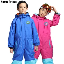 RAY GRACE/детский цельный лыжный костюм для сноуборда и снегохода; зимний костюм для мальчиков и девочек; теплая водонепроницаемая ветрозащитная Детская куртка