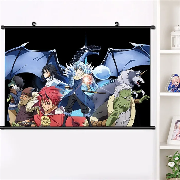 Madeira maciça pendurada Scroll, Tensei Shitara Slime Datta Ken Anime  Posters, Manga Impressão Pintura Da Lona De Parede