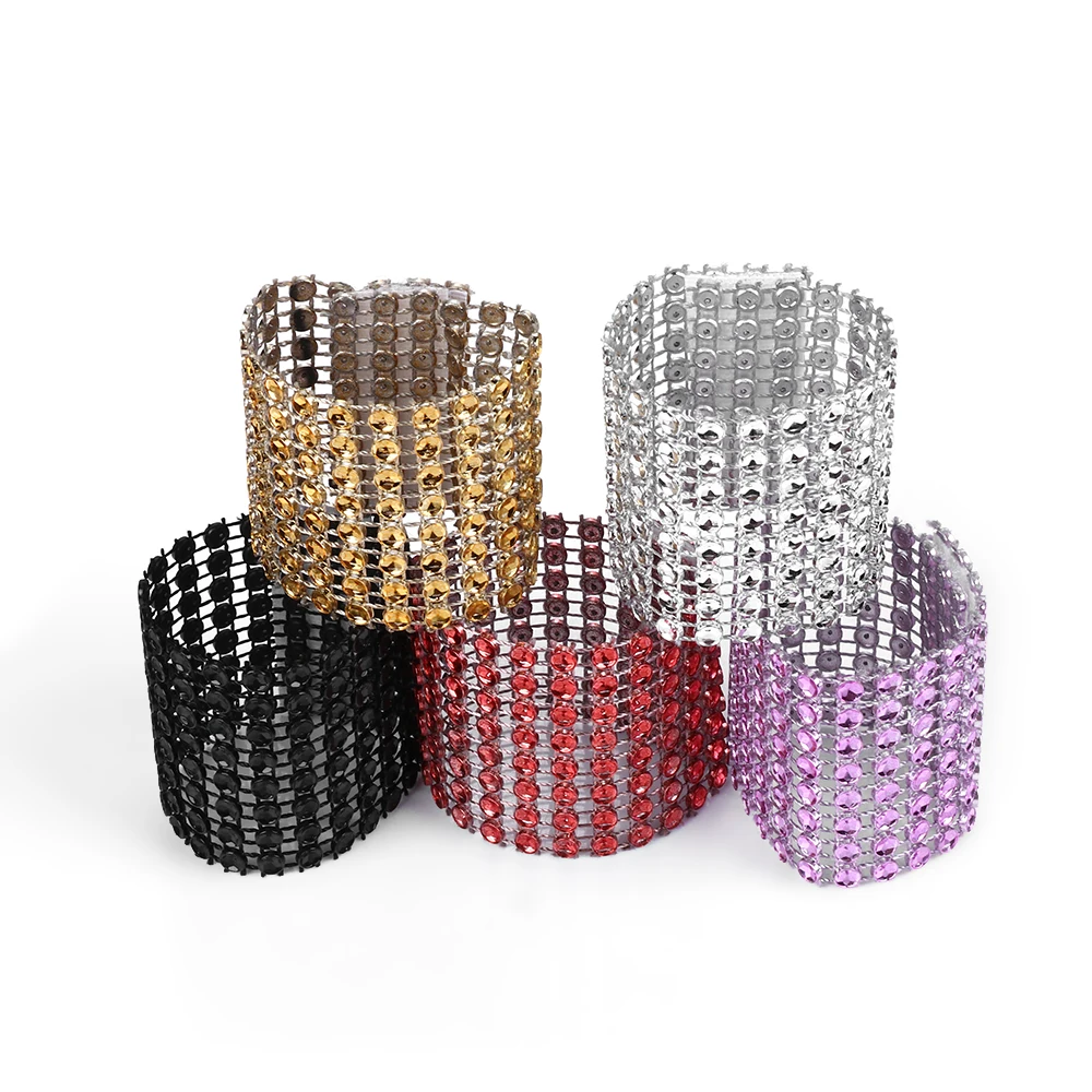 

10Pcs/Lot Napkin Diamond Rings Holder for Wedding DIY Cup Flower Ornament Party Banquet Table Decoration Accessories