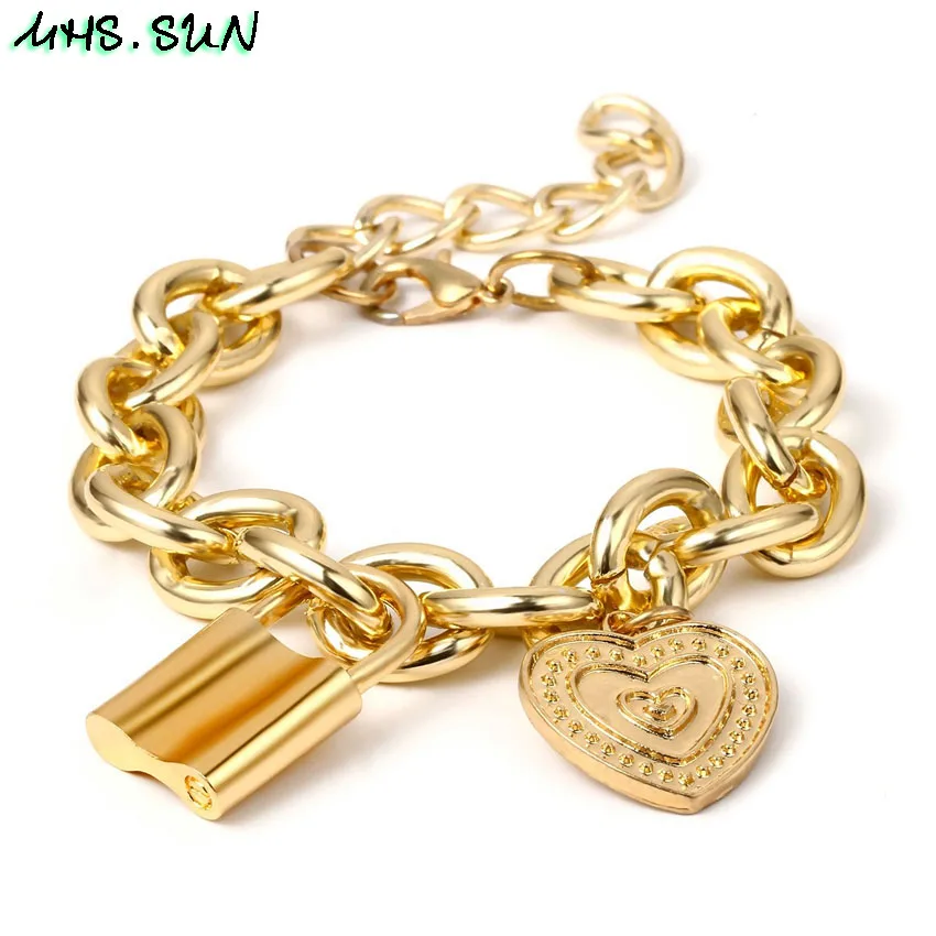 32 (7)Fashion Women Choker Necklace Charm Lock Pendants Chain Necklace Gold Silver Color Trendy Jewelry For Female Accessories