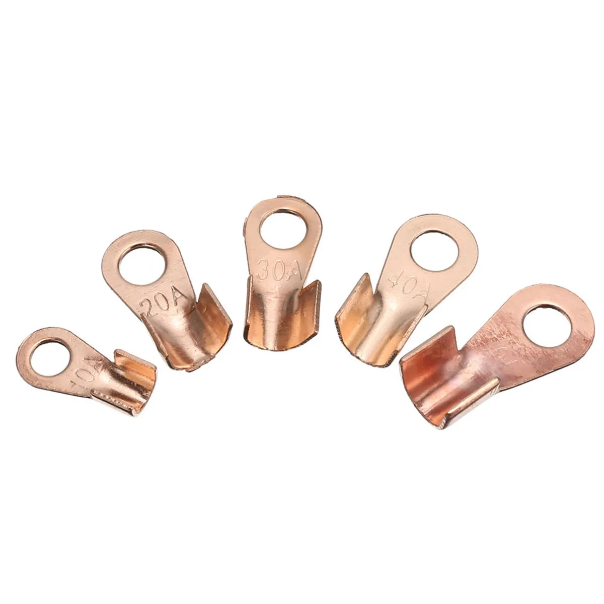 Pohiks 70pcs/box 10/20/30/40/50A OT Open Cable Wire Terminal Connector Copper Lugs Electrical Equipments Supplies