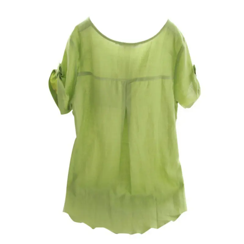 جديد الصيف عارضة النساء قمصان امرأة الملابس قصيرة الأكمام فضفاضة القطن الكتان المرأة قمم الإناث بلوزة