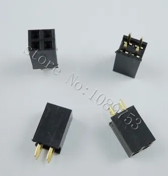

100pcs 2x2 Pin 2.54mm Double Row Female Pin Header 4P PCB Socket Connector