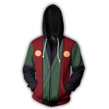 

2018 new fashion Cool sweatshirt Hoodies Men women 3D print Naruto six generations red ZIP UP hot Style Streetwear Long sleeve