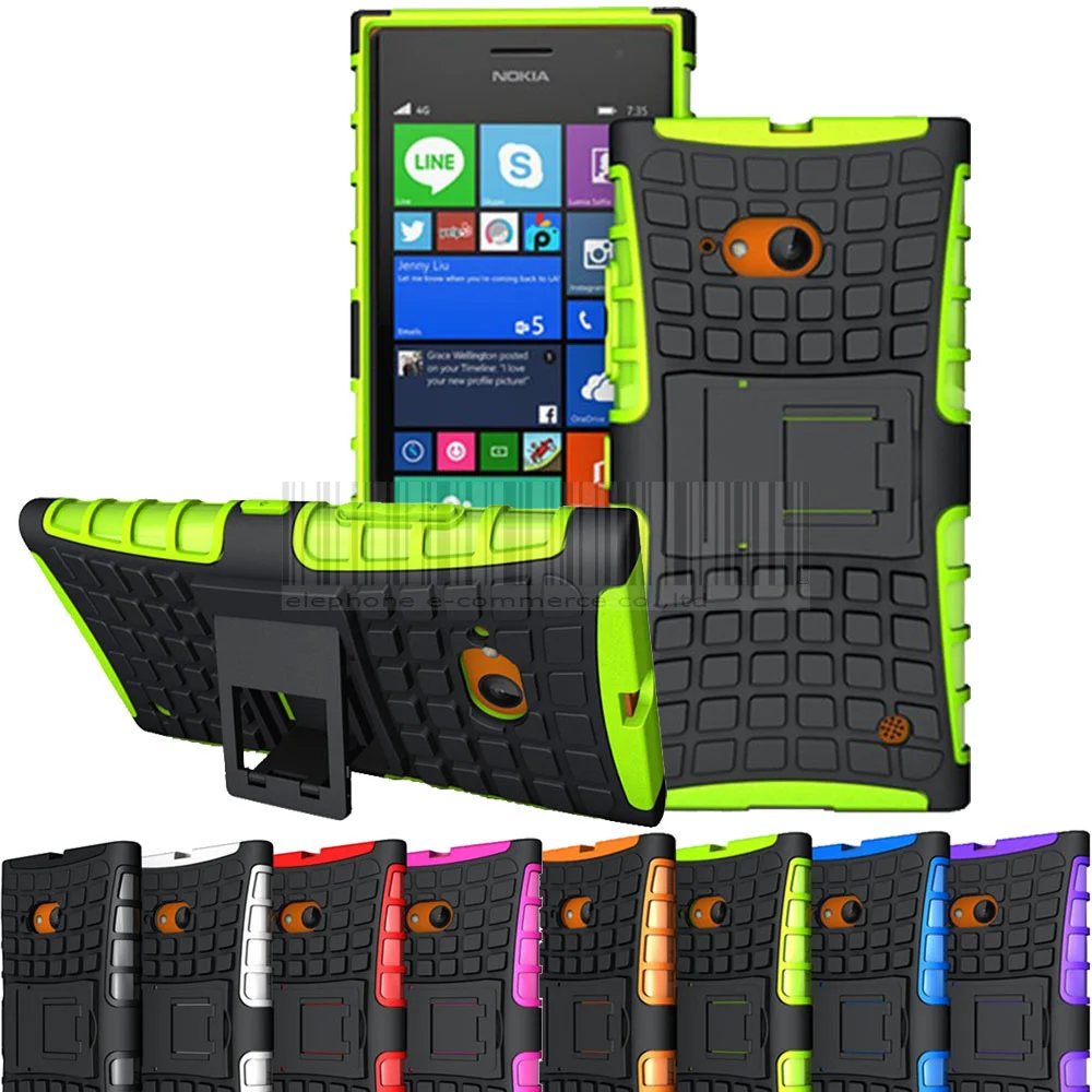 

For Lumia730 735 Heavy Duty Hybrid Armor Impact Stand Hard Case Shockproof Cover For Nokia Lumia 730 735