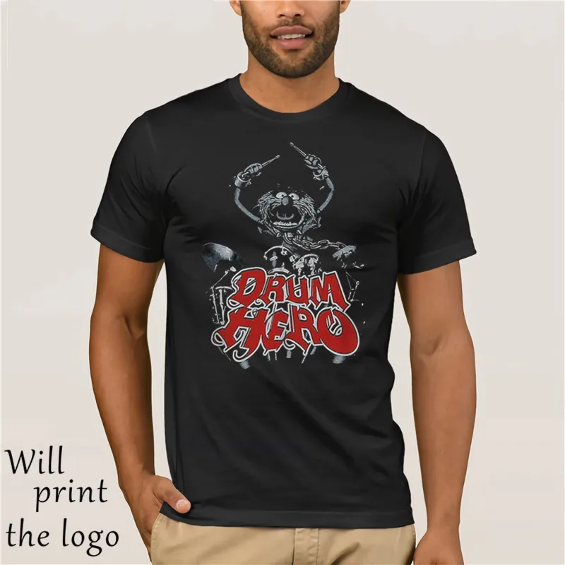 

DRUM HERO T-SHIRT animal drummer show muppet inspired paiste zildjian tee A01 New T Shirts Funny Tops Tee New free shipping