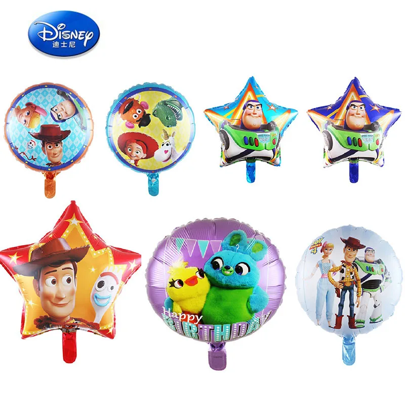 

New Original Disney Toy Story 4 Balloon Figure Toys Buzz Lightyear Woody Bo Peep Forky Model Kids Girls Birthday Decor Gift Toys