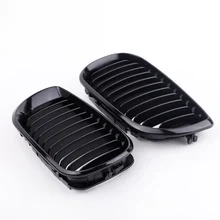 2 uds brillo riñón negro Parrilla delantera para BMW E46 3 serie 4 puerta 2002-2005 accesorios de coche