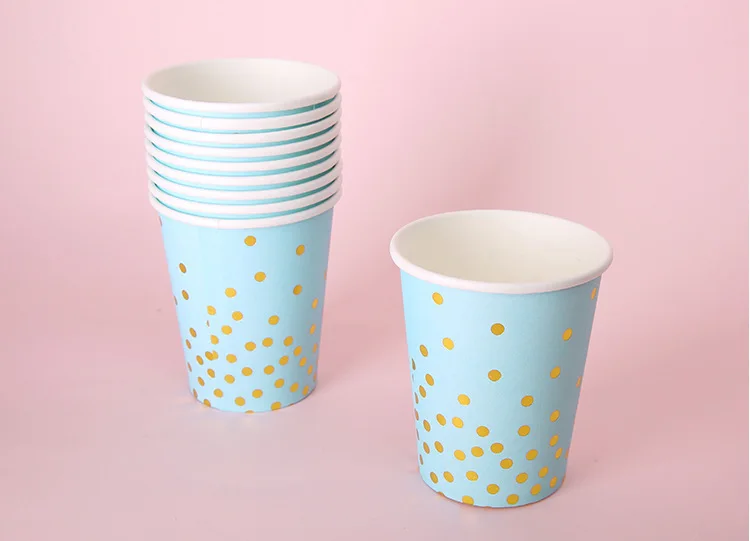 FANLUS Value Pack Cupcake Toppers Picks- Various Themes (7 inch Party paper plate with Gold Foil 10 PCS Stars& Sparkles Theme) (48)