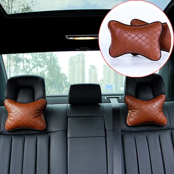 

2PCS Leather Car Memory Foam Neck Pillow For BMW E46 E39 E36 E90 Audi A3 A6 C5 A4 B6 B8 Car Seat Neck Protection Accessories