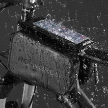 ROCKBROS водонепроницаемый велосипедный велосипед сумки с сенсорным экраном MTB верхняя труба рамка 6," телефон велосипедная сумка корзинка непромокаемые велосипедные аксессуары