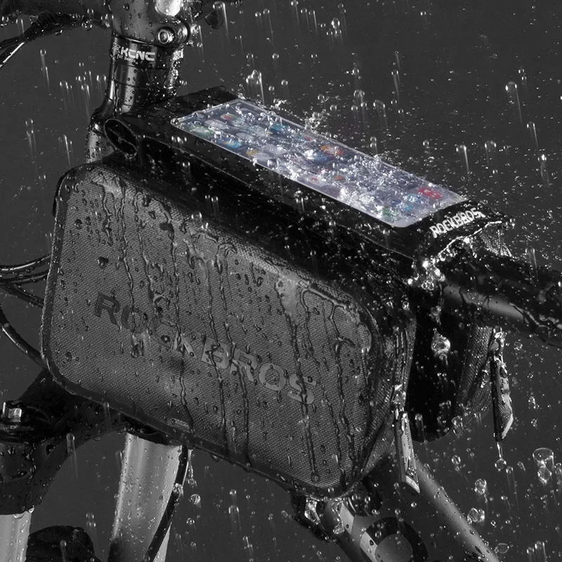 

ROCKBROS Waterproof Bicycle Bike Bags Touch Screen MTB Top Tube Frame 6.0" Phone Cycling Bag Pannier Rainproof Bike Accessories