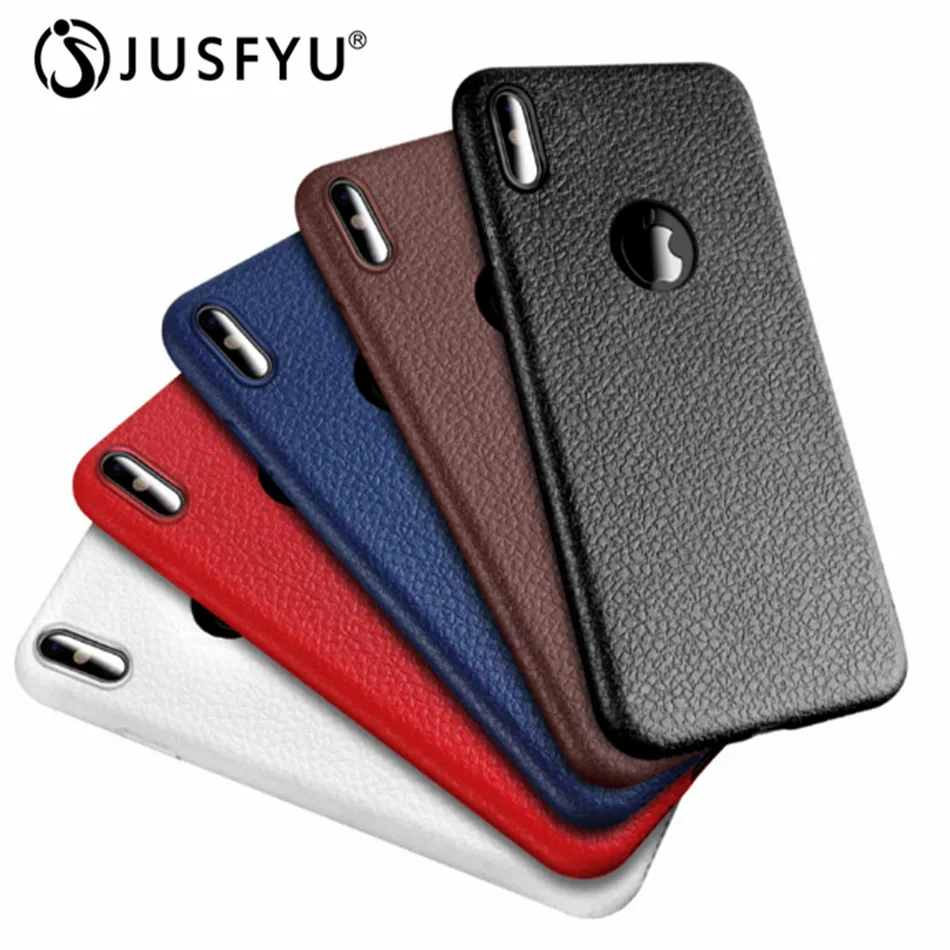 

Ultra Thin leather Texture Phone Cases For iphone X XR XS MAX Cover leather Case For iPhone 6s 7 8 Plus Soft TPU Silicone Shell