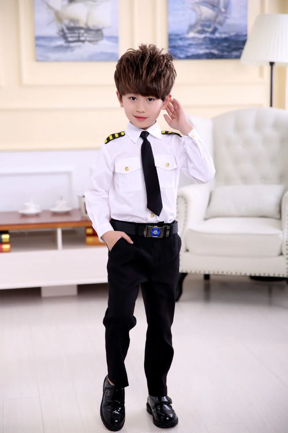 New Boy Girl Astronaut Spaceman Kids Children Police Uniform Black Cat Sheriff Birthday Gift Halloween Christmas Cosplay Costume