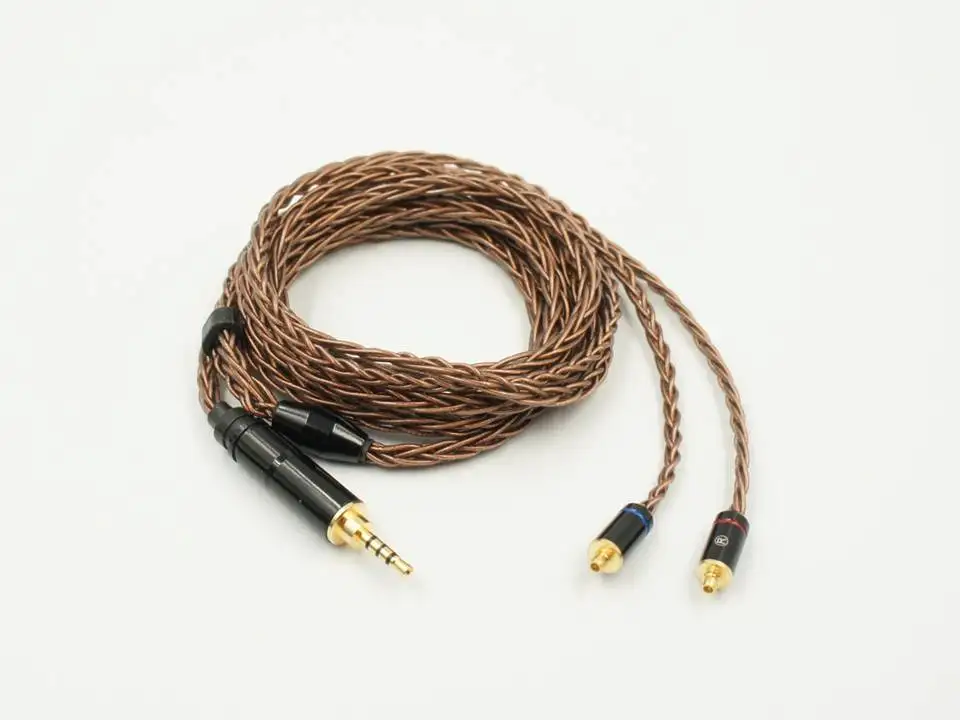 LZ A4 A5 MMCX 8 Core 6N Single Crystal Copper Audiophile Earphones IEMs Upgrade Cable Cord For Shure LZ UE Westone DN2002 Fidue