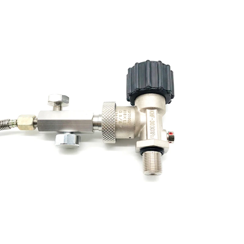 Разливочная станция PCP Airfoce DIN300BAR G5/8 Female M18 Male с воздушным клапаном 30Mpa/4500psi