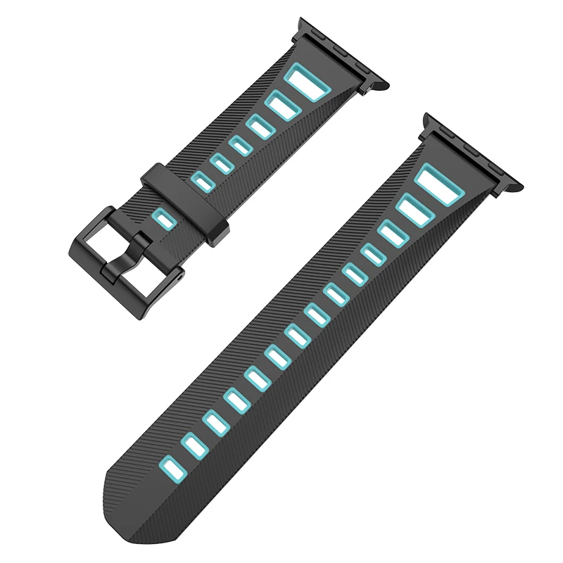 Black Blue Mijobs 20 мм 22 мм ремешок на запястье для Xiaomi Huami Amazfit Bip BIT PACE Lite силиконовый браслет аксессуары браслет ремешок для часов - Цвет: Black Blue
