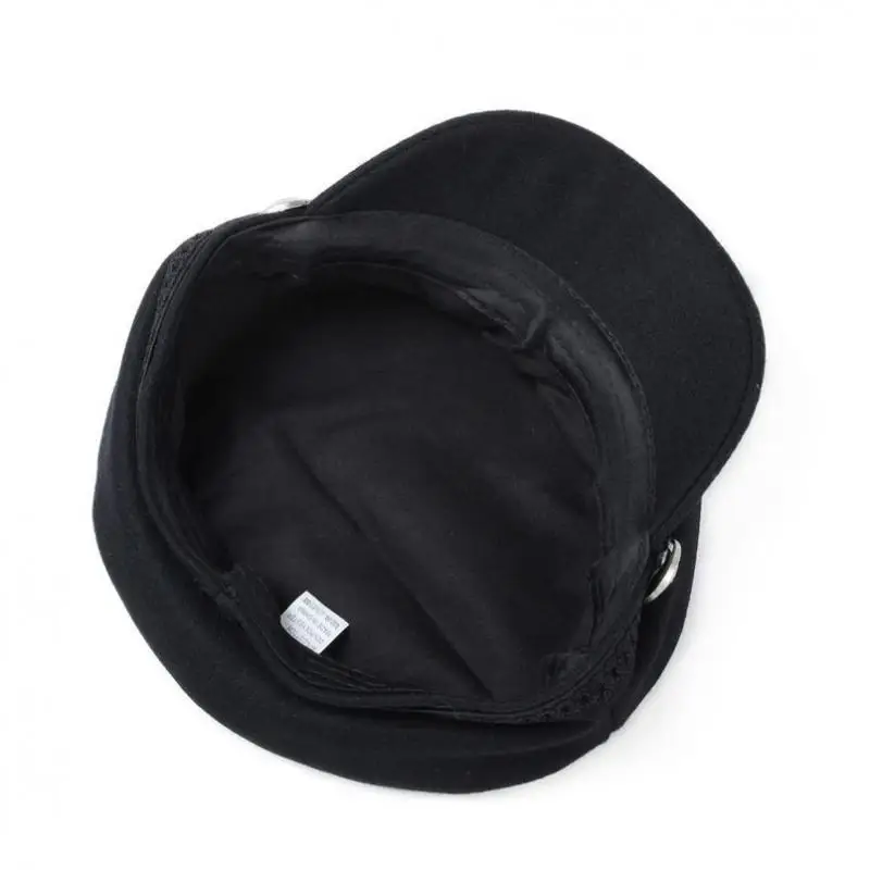 COKK Winter Hats For Women Men Octagonal Cap Wool Button Baseball Caps Sun Visor Hat Gorras Casquette Touca Black  Casual