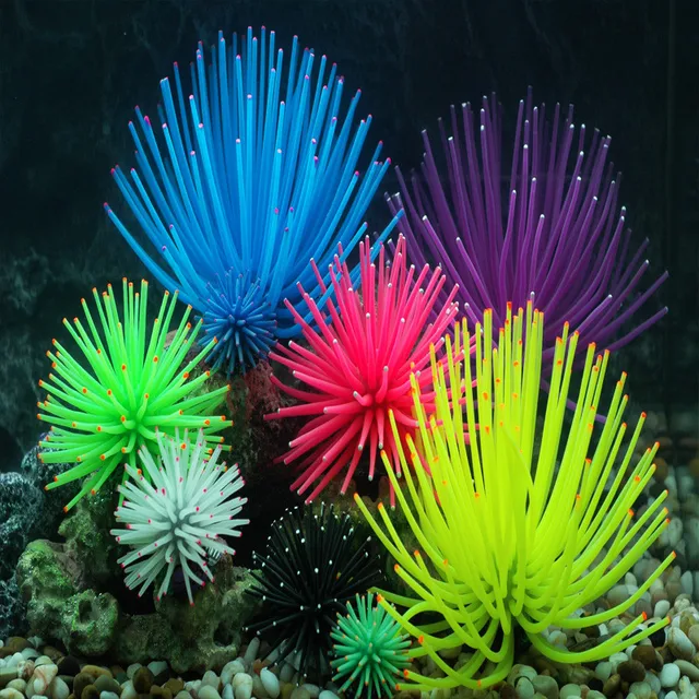 Aquarium Silicone Simulation Artificial Fish Tank Fake Coral Plant Underwater Aquatic Sea Anemone Ornament Decoration Accessory 3