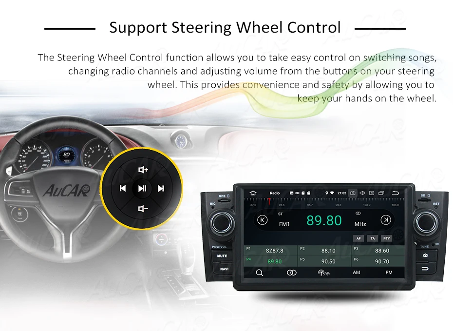 Best Android 8.0 Car DVD Player for Fiat Linea Grand Punto Car GPS Multimedia System HD Bluetooth Radio WIFI FM AM RDS 4G AUX 1 Din 15