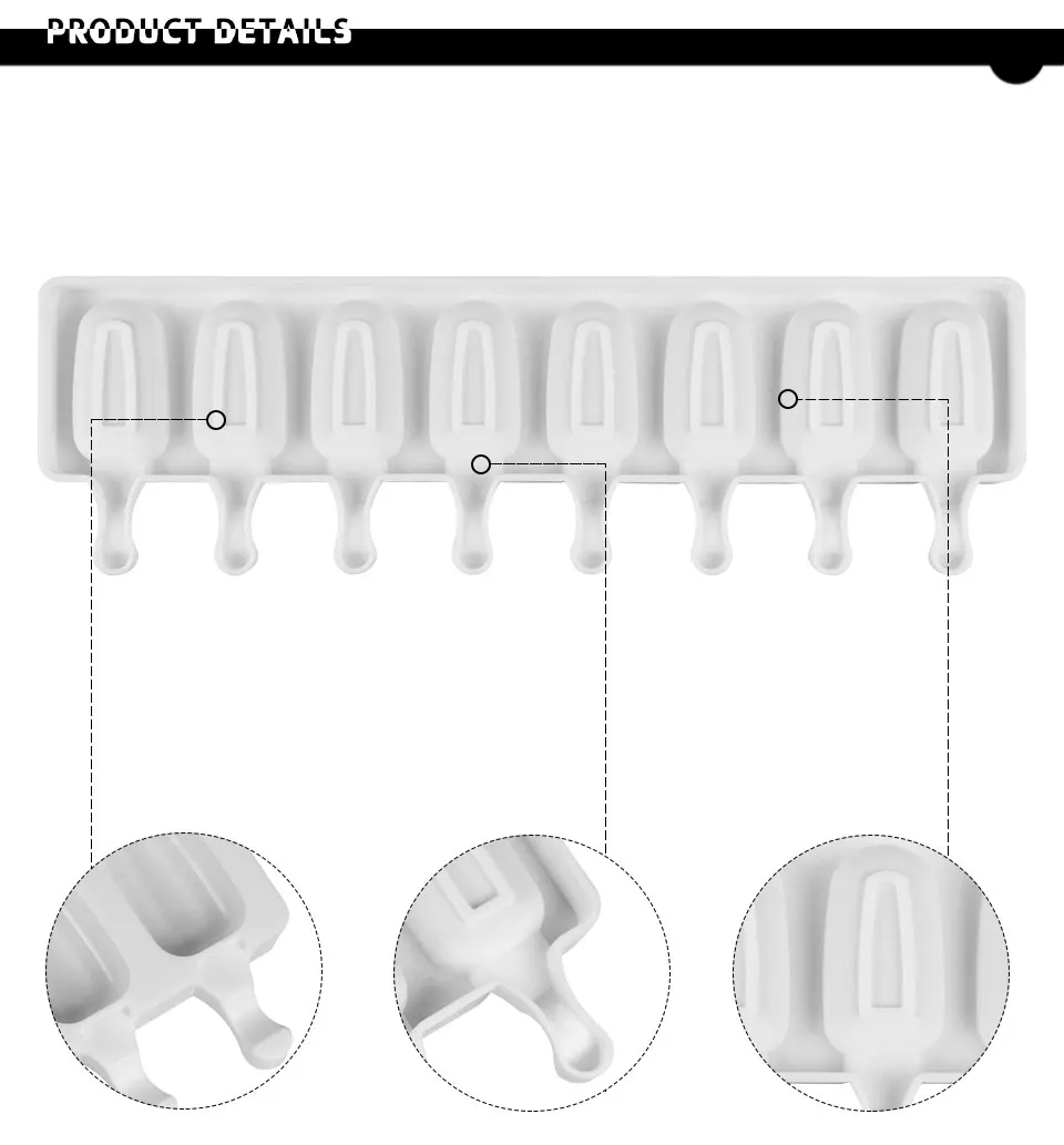SILIKOLOVE 8 полости мороженое плесень эскимо силиконовые формы DIY домашний фруктовый сок десерт льда поп лоток для мороженого на палочке плесень