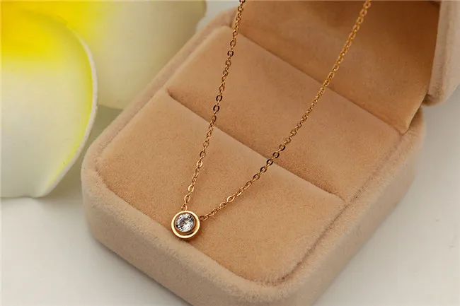 316L-Stainless-Steel-Gold-Plated-Pendant-Necklace-Round-Single-Crystal-Link-Chain-Necklace-For-Women-Rose (1)