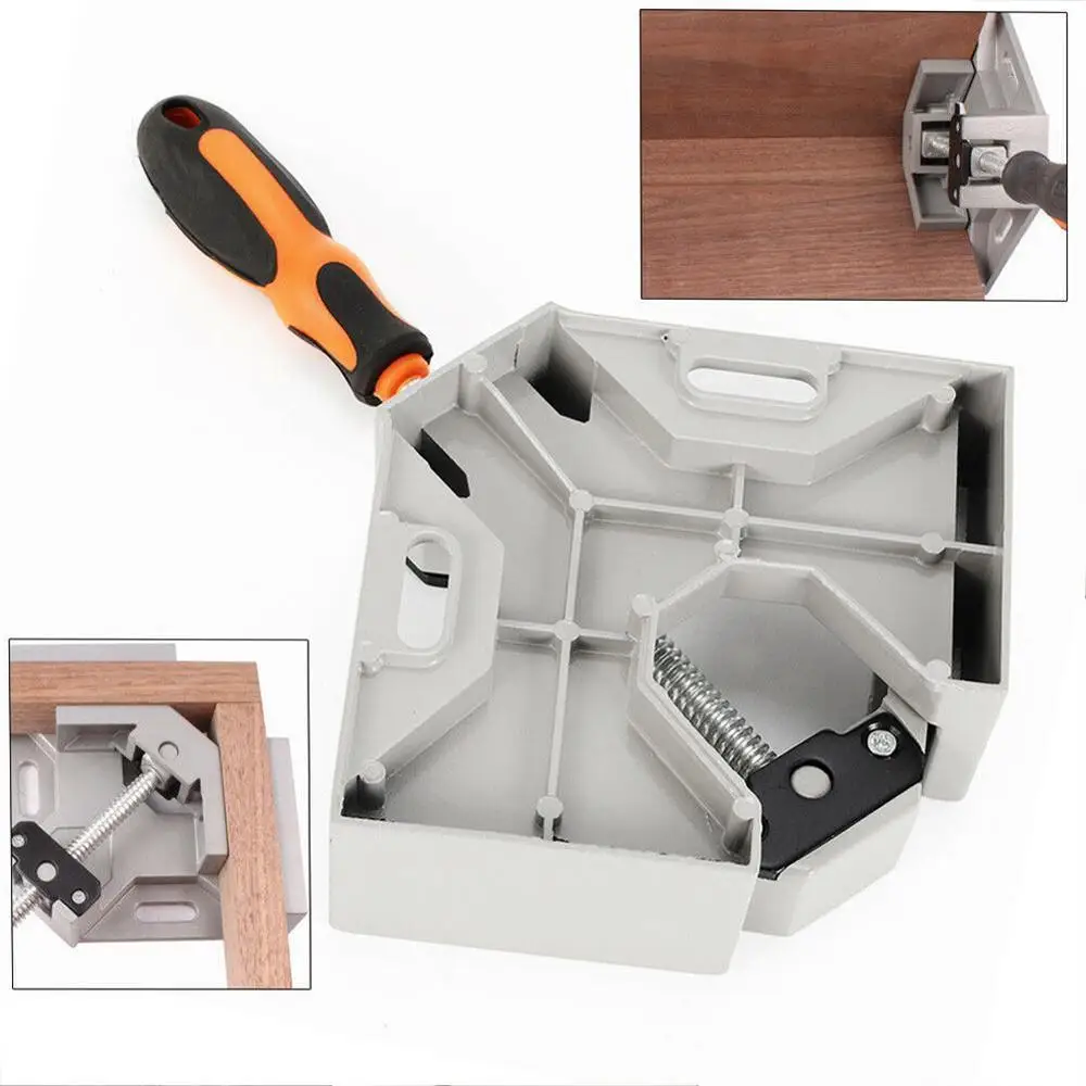 

Aluminum Single Handle 90 Degree Right Angle Clamp Angle Clamp Woodworking Frame Clip Right Angle Folder Hand Tool