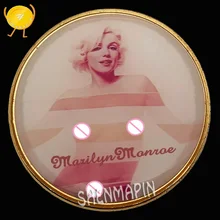 Marilyn monroe moeda comemorativa sexy marilyn monroe sorriso moedas colecionáveis americano norma jeane baker arte moedas de ouro presente