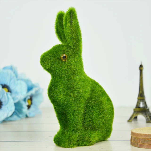 Creative Green Artificial Grass Turf Cute Rabbit Animals Novelty