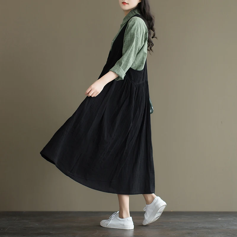

Women Cotton linen dress 14 Solid colors Summer Pretty Vestidos Famale elegant loose casual vest Dress,big size dress M-5XL 6XL