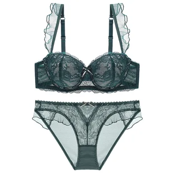 

2018 Direct Selling Sale Real Push Up Lace Bra Sexy Set for Women Intimate Abc Large Size Brief Sets Flounced Noble Underwear