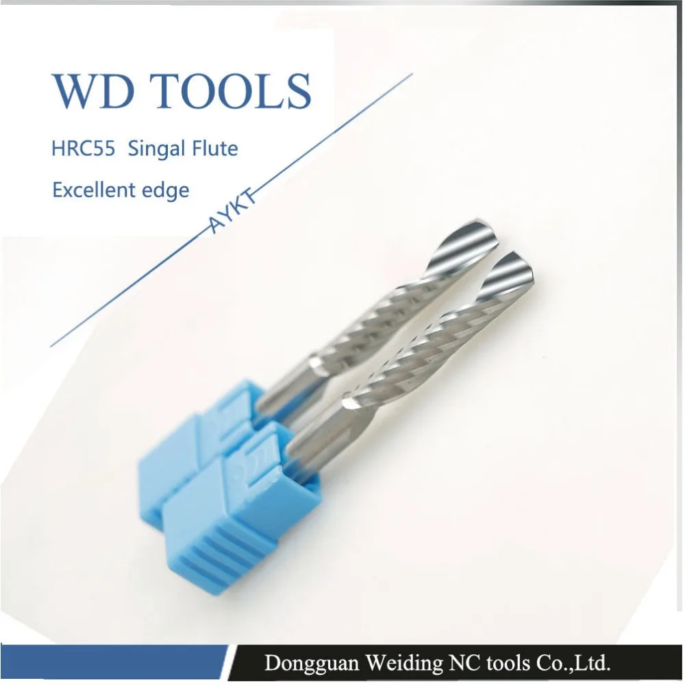 

One pack of Up and down cutting bits quantified Carbide CNC Router Bits One Single Flute End Mill Cutting Tools
