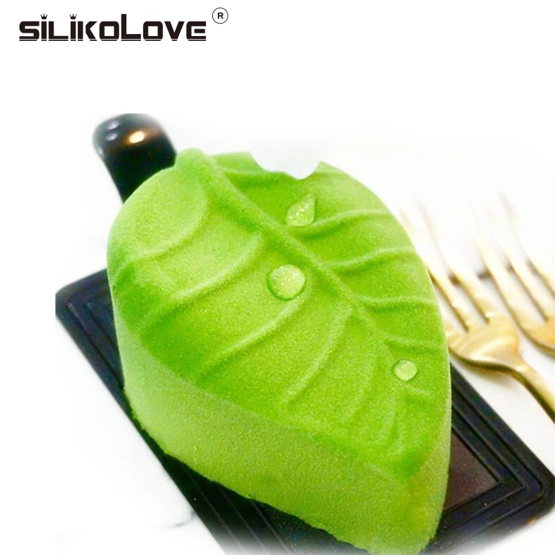 

SILIKOLOVE 6 Cavity Leaf Shape Mousse Cake Mold French Dessert Silicone Mold for Tools Non-stick DIY baking Cake Moulds