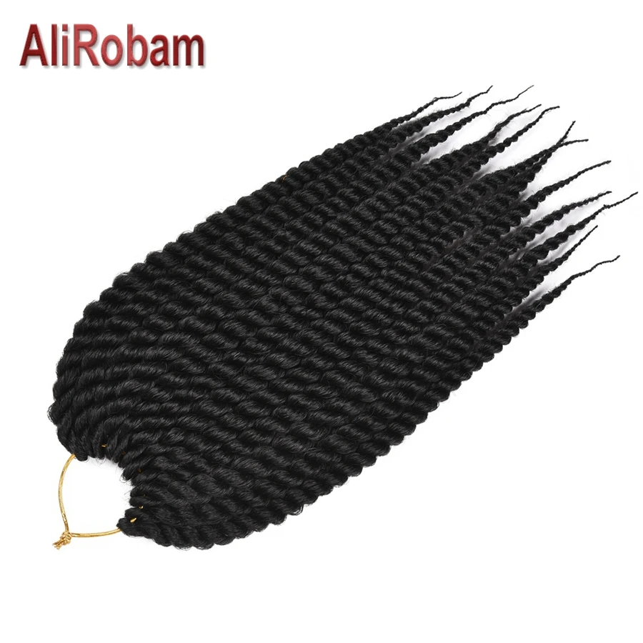 AliRobam Havana Twist Braid Gray/brown/red Braiding Hair Crochet Braids Ombre Color Synthetic Hair Extensions 12 Roots/pack