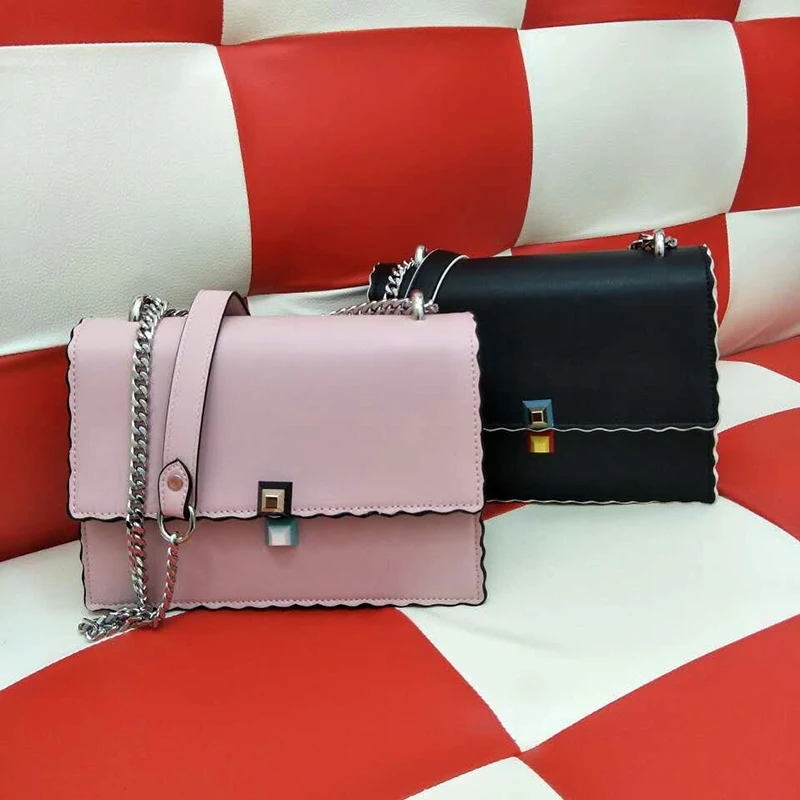 

2017 Limited Rushed Unisex Polyester Casual Hard Solid European Handbags Bag Chain Square Wave Pattern Document Package Bags